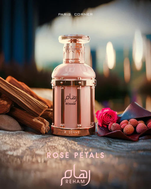Paris Corner Reham Rose Petals 100ML Perfume para Mujer Fragancia de Larga Duración , Perfume árabe original