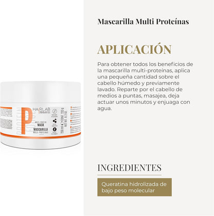 SALERM - Mascarilla Cabello Dañado - Multi-Proteínas Hair Lab - 250 ml - Repone la Falta de Queratina Natural - Proporciona Cuerpo a la Melena - Fortalece y Repara el Cabello - Sin Parabenos