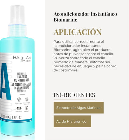 SALERM - Acondicionador Pelo sin Aclarado - Biomarine Hair Lab - 200 ml - Hidrata y Desenreda el Cabello - Cierra la Cutícula - Extracto de Algas Marinas y Ácido Hialurónico - Sin Parabenos