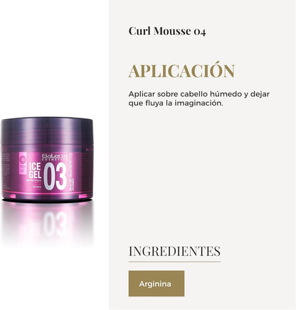 SALERM - Gel Fijador para el Pelo - Ice Gel 03-200 ml - Fijación Fuerte - Gel Efecto Mojado - Fijación e Hidratación del Cabello - con Arginina - Fortalece la Fibra Capilar