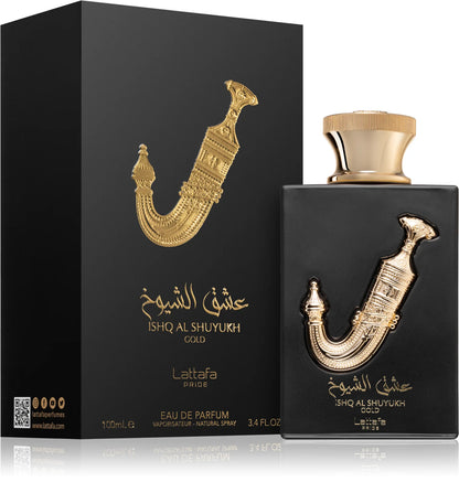 Ishq Al Shuyukh Gold  100ml  Eau De Parfum  Lattafa Perfume Masculino Exclusivo