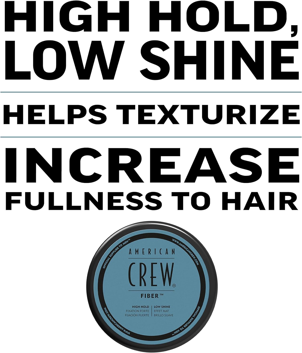 American Crew - 85gr Fiber, Cera para el Pelo Hombre, Fijación Fuerte y Flexible, Moldea y Aumenta el Brillo, para Pelo Corto, Estiliza y Peina el Cabello