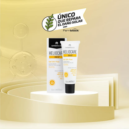 Heliocare 360º Gel Oil-Free SPF 50+ - Crema Solar Facial, Fotoprotector Avanzado, Ligero, Pieles Grasas, Tendencia Acneica, Acabado Mate y Tacto Seco, 50ml