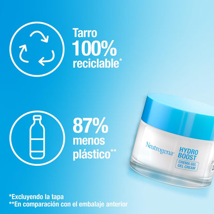 Neutrogena Hydro Boost Crema Gel (50 ml), crema hidratante facial apta para pieles sensibles, crema para el cuidado facial con ácido hialurónico