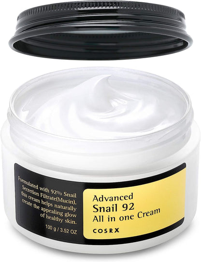 COSRX Advanced Snail 92 All in One Cream, 100g, Anti Manchas y Antiarrugas, Crema Hidratante de Dia y Noche