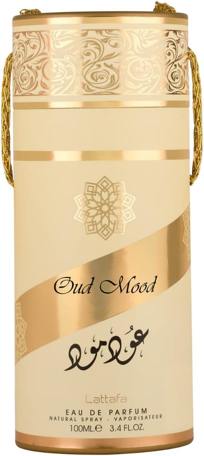 Lattafa Perfume Oud Mood de 100 ml, fragancia floral, ámbar, almizcle y madera