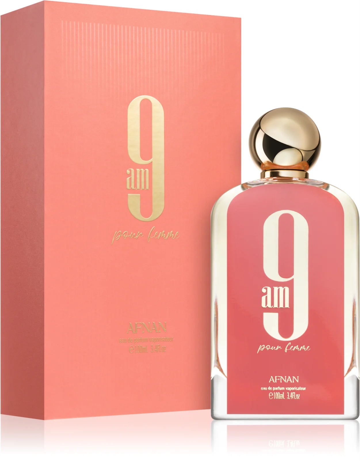 Afnan 9 AM Pour Femme Eau de Parfum Spray para Mujeres 100ml - Fragancia Exquisita con Toques Florales y Cítricos