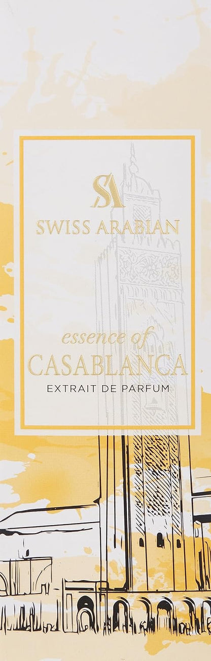 Swiss Arabian Essence Casablanca 100 ml – Extrait de Parfum Spray para hombre y mujer – Perfumes de madera ámbar – Perfume refrescante y duradero para mujer