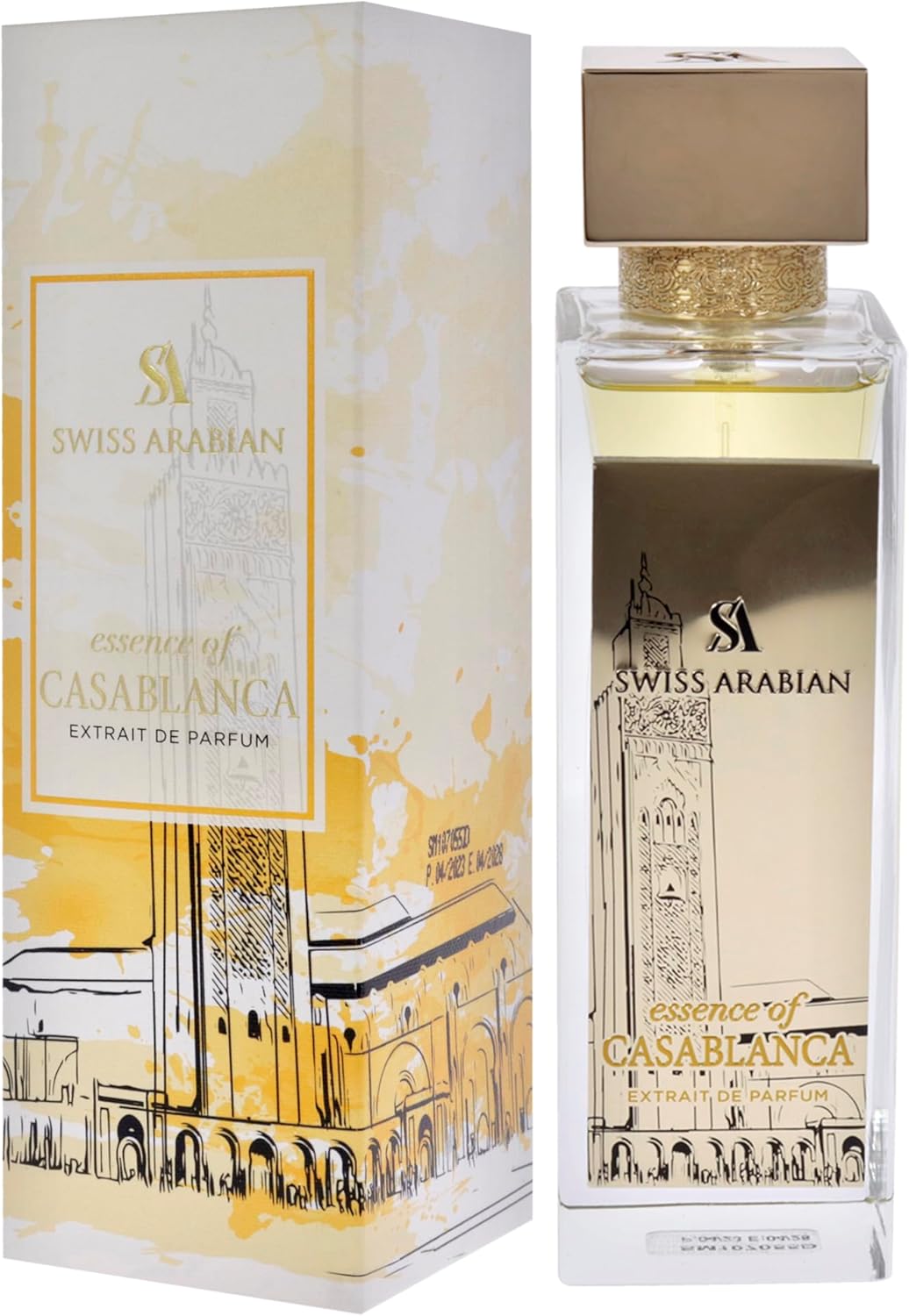 Swiss Arabian Essence Casablanca 100 ml – Extrait de Parfum Spray para hombre y mujer – Perfumes de madera ámbar – Perfume refrescante y duradero para mujer