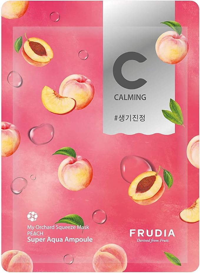 FRUDIA. My Orchard Mascarilla Facial con Extracto de Melocotón. Aqua Ampoule. Revitaliza e ilumina la piel cansada. Efecto calmante. Sin sensación pegajosa. Contenido 20 ml.