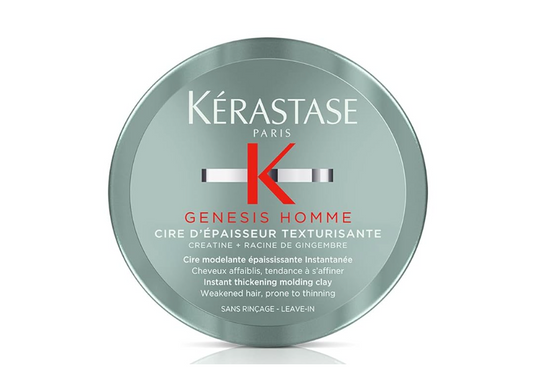 Kérastase Genesis Homme, Cera Espesante Texturizante, Para pelo fino y debilitado, Cire d‘Épaisseur Texturisante, 75 ml