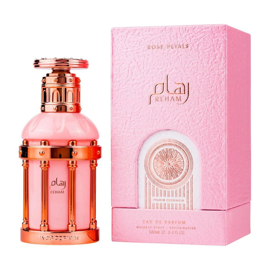 Paris Corner Reham Rose Petals 100ML Perfume para Mujer Fragancia de Larga Duración , Perfume árabe original