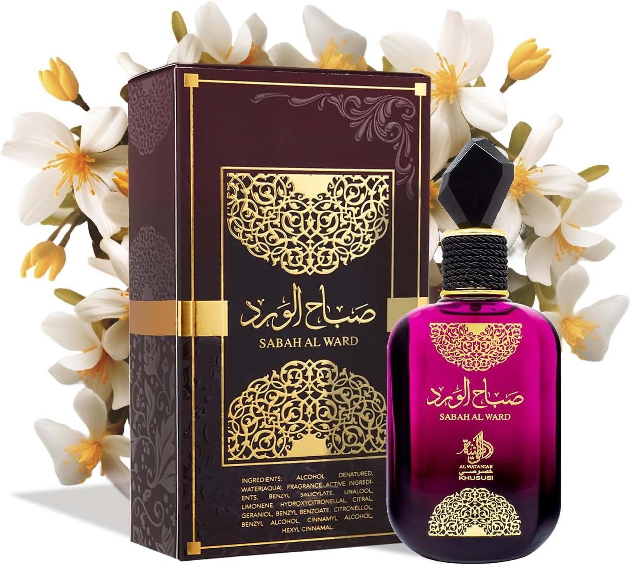 Al Wataniah Sabah Al Ward - Perfume de Lujo para Mujeres, Eau de Parfum 100ml, Fragancia Floral y Sofisticada