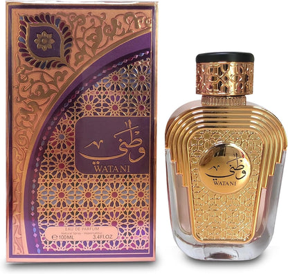 Al Wataniah Watani Purple - Perfume Unisex con Aroma Floral y Amaderado - Fragancia Sofisticada y Duradera - 100 ml